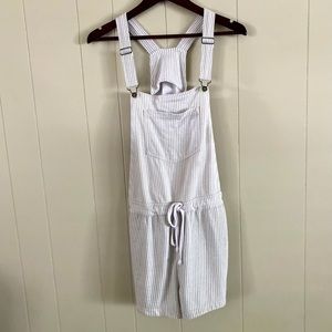 Wallflower Striped Short Overalls